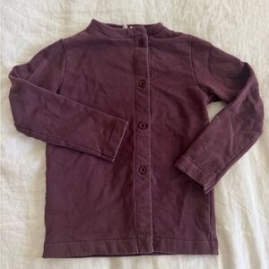 Kids Burgundy Button-Up Sweatshirt